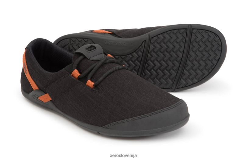 hana - casual canvas comfort - moški XF88F234 črna/rjava (dežju prijazna konoplja) Xero Shoes