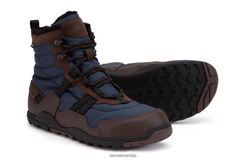 alpski - moški škorenj za sneg XF88F107 rjava / mornarsko modra Xero Shoes