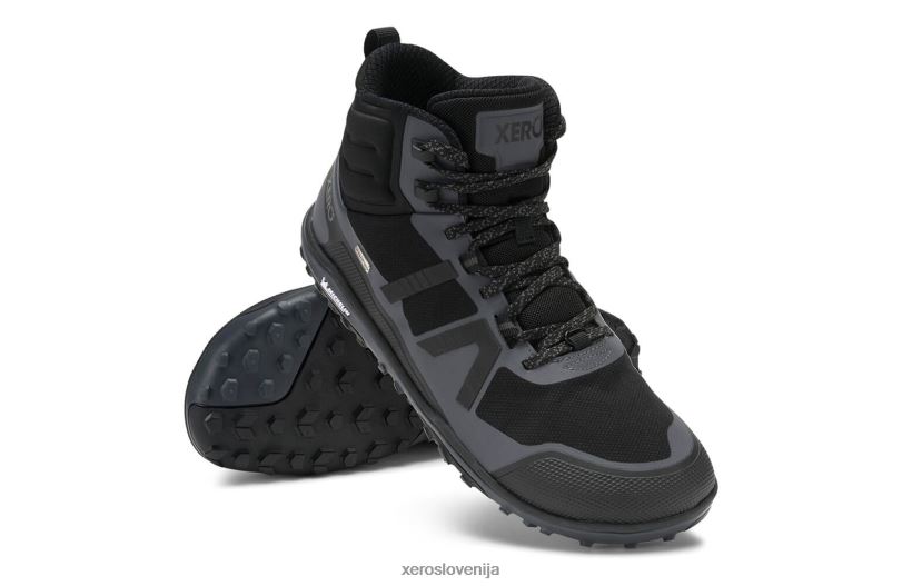 scrambler mid ii wp - ultralahek, nepremočljiv pohodniški čevelj XF88F92 črna/asfalt Xero Shoes