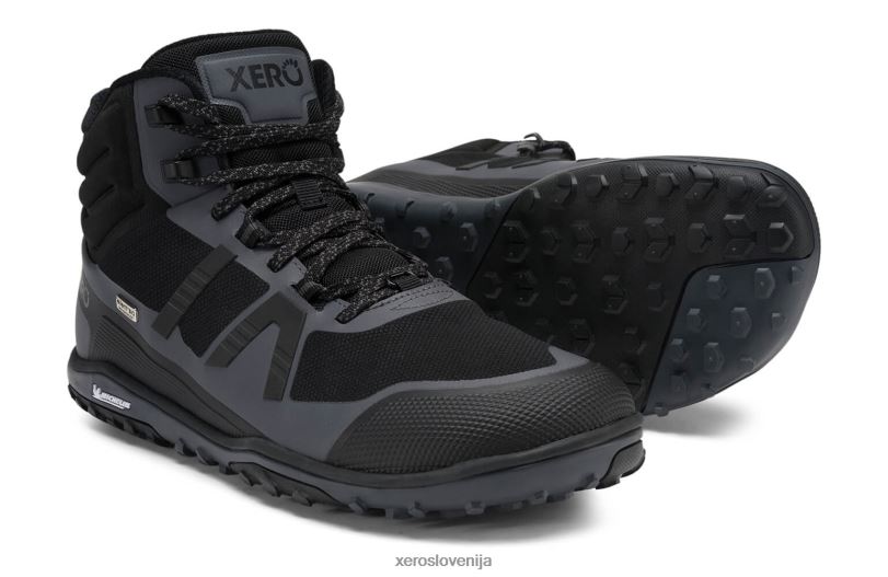 scrambler mid ii wp - ultralahek, nepremočljiv pohodniški čevelj XF88F92 črna/asfalt Xero Shoes
