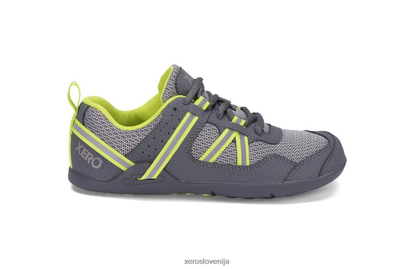 prio tekaški in fitnes čevelj - otroški XF88F285 siva/limeta Xero Shoes