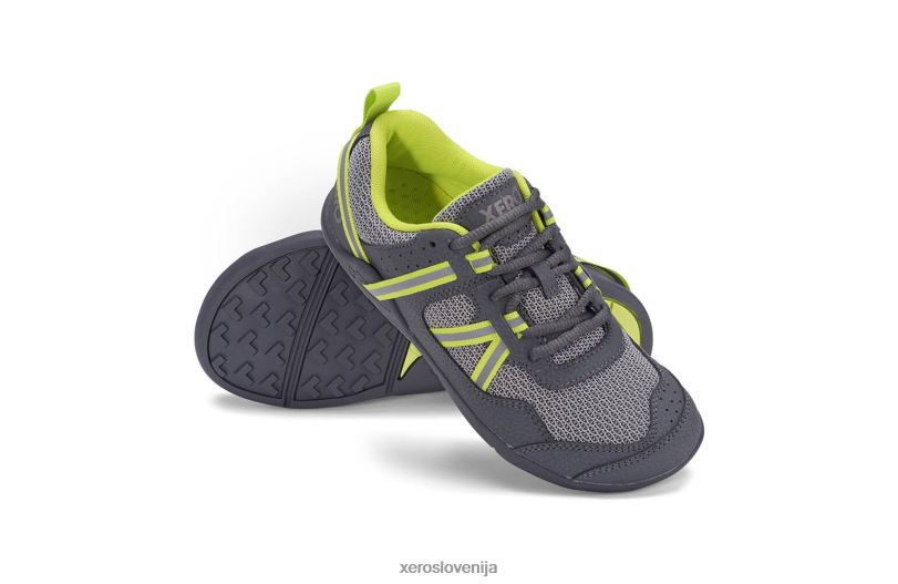 prio tekaški in fitnes čevelj - otroški XF88F285 siva/limeta Xero Shoes