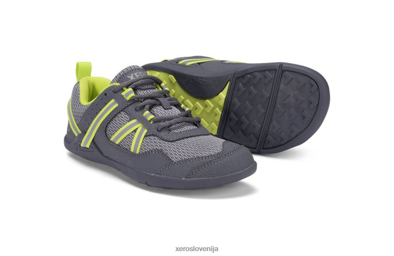 prio tekaški in fitnes čevelj - otroški XF88F285 siva/limeta Xero Shoes