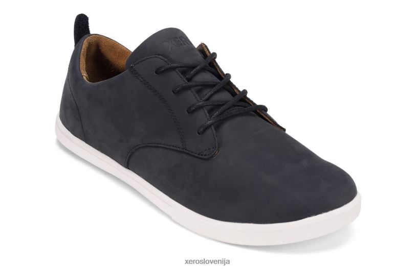 glenn - moški usnjeni čevlji za prosti čas XF88F50 črnobela Xero Shoes