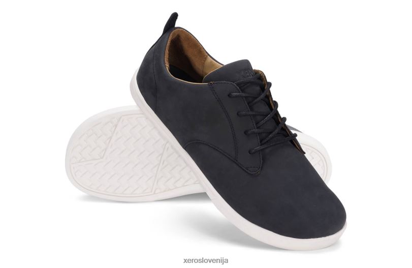 glenn - moški usnjeni čevlji za prosti čas XF88F50 črnobela Xero Shoes