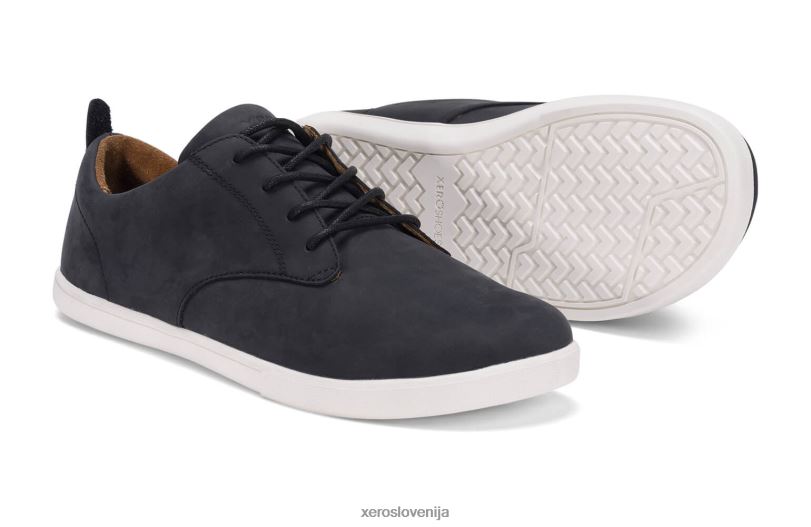 glenn - moški usnjeni čevlji za prosti čas XF88F50 črnobela Xero Shoes