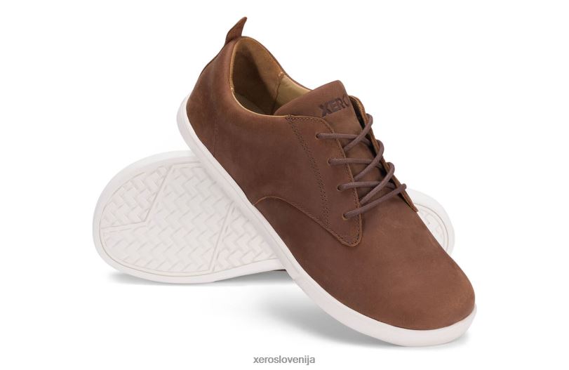 glenn - moški usnjeni čevlji za prosti čas XF88F51 rjav Xero Shoes