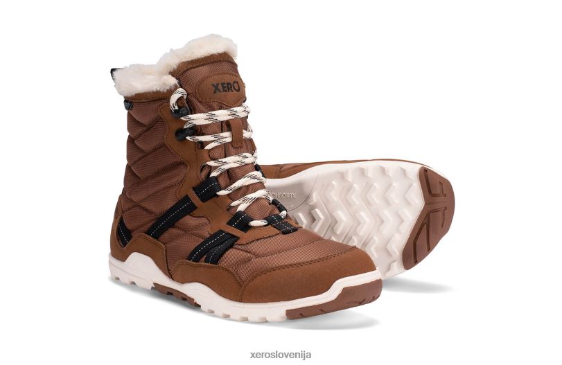 alpski - ženski čevlji za sneg XF88F223 gumijasto rjava / jajčna lupina Xero Shoes