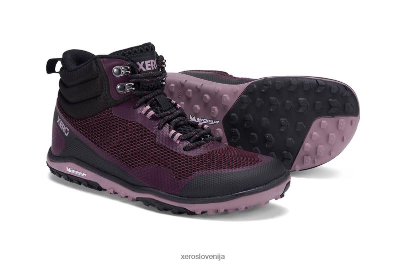 scrambler mid - ultra lahek pohodniški čevelj s podplatom michelin fiberlite XF88F200 črna / fig Xero Shoes